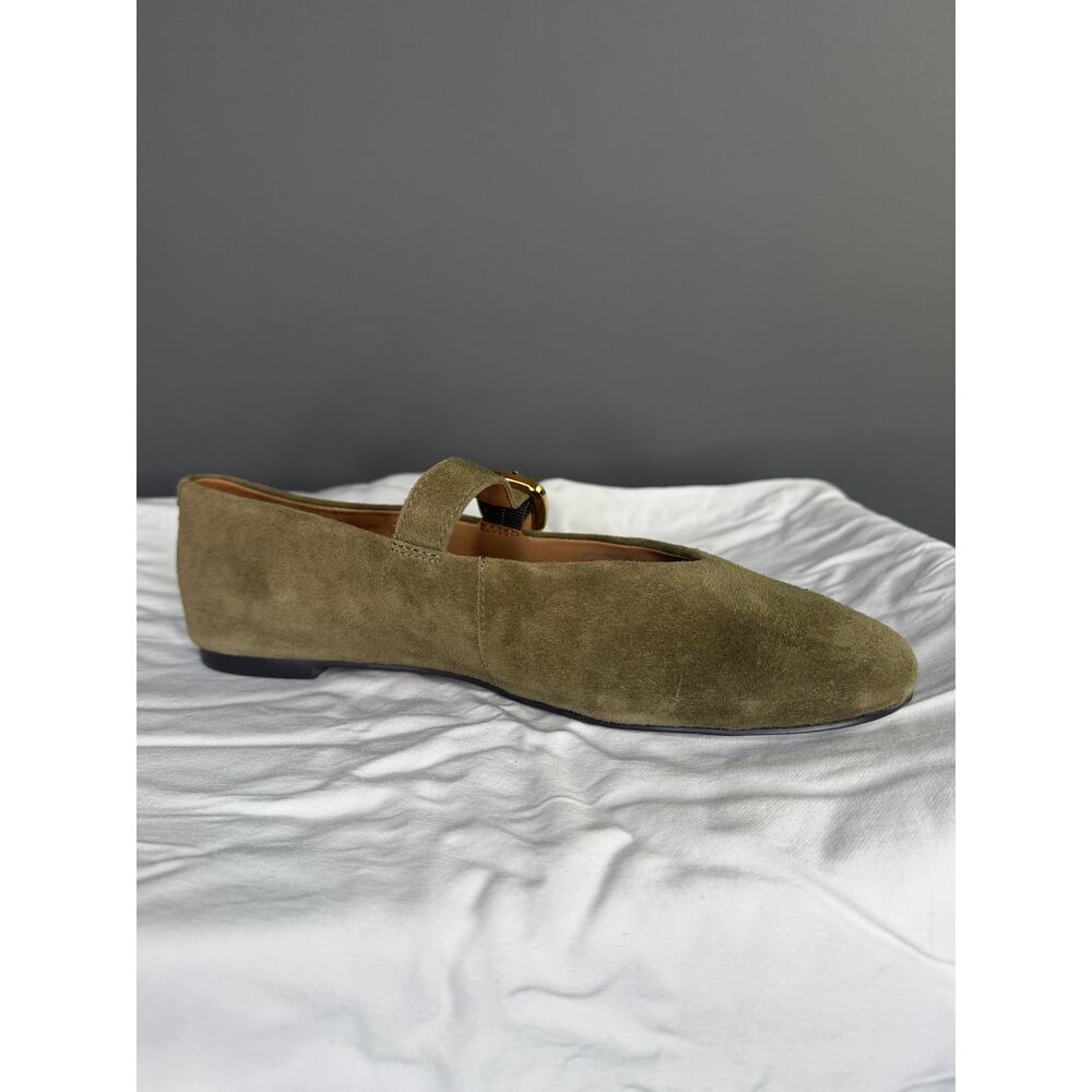 Madewell The Remy Mary Jane Flat in Aged Olive Green Suede Size 8 - Picture 11 of 16